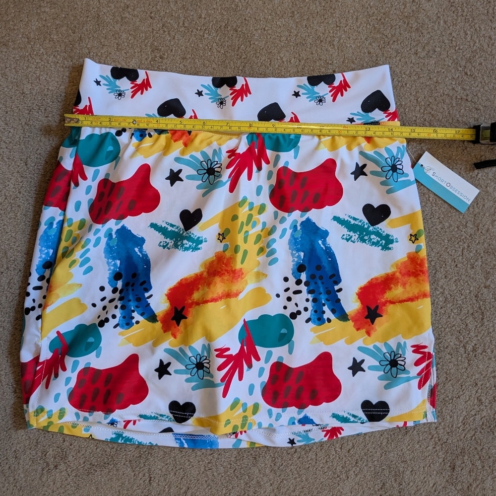 NWT Skort Obsession Tennis Golf Skort Colorful S - Picture 3 of 9